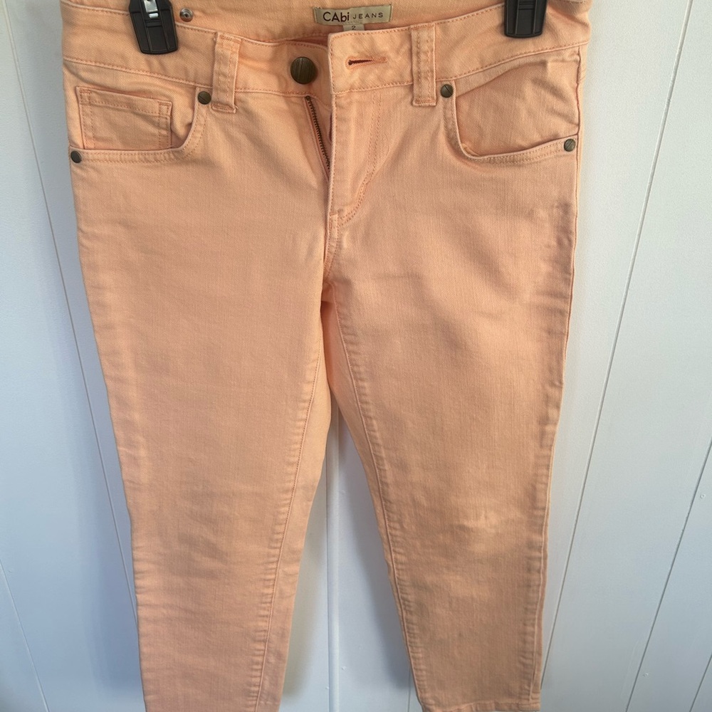 CAbi Women's Ankle Jeans in Soft Peach